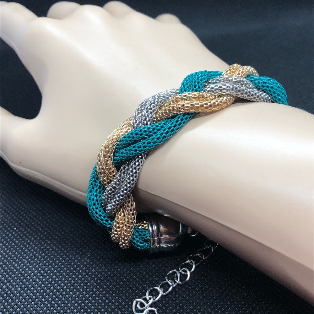 Braided metal bracelet